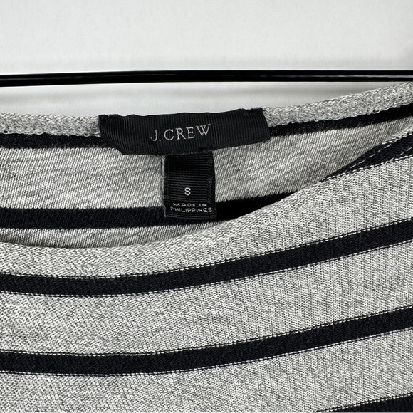 J. Crew Boatneck Black and Gray Striped  Sweater | Size Small - Picture 4 of 9